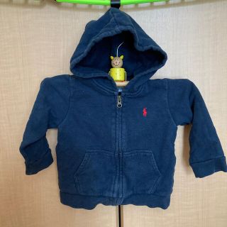 ポロラルフローレン(POLO RALPH LAUREN)の80センチ　ラルフローレン　フード付き綿パーカー　ネイビー(ジャケット/上着)