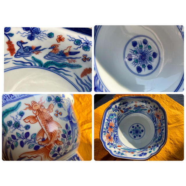 待望の再入荷! 十四代 辻常陸 染錦 魚藻水禽文 菓子鉢 一点 - 通販