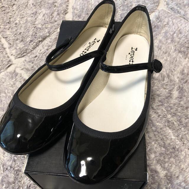 プチギフト レペット バレエシューズ 黒 エナメル Repetto メリー