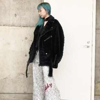 G.V.G.V FAUX FUR LACE UP BIKER JACKET