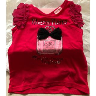 メゾピアノ(mezzo piano)の新品未使用　メゾピアノ　レッドピンク　サイズ120  女の子　(Tシャツ/カットソー)