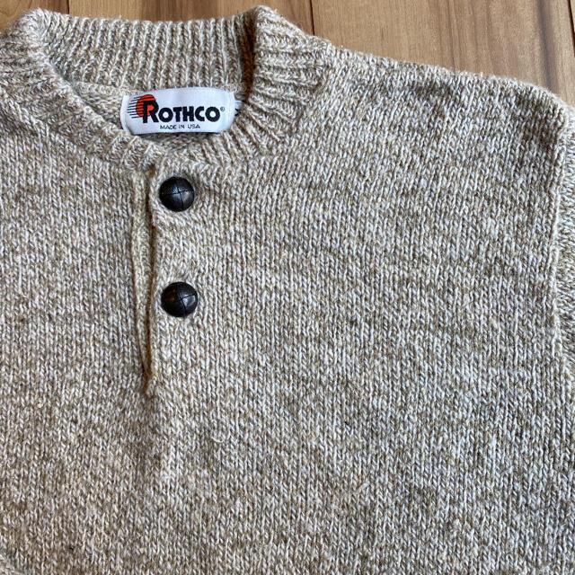 ROTHCO(ロスコ)のROTHCO KNIT ゴマ編みヘンリーネック　アメリカ製　ロスコ　ニット メンズのトップス(ニット/セーター)の商品写真