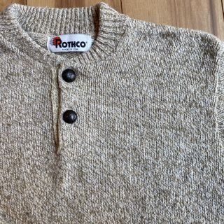 ロスコ(ROTHCO)のROTHCO KNIT ゴマ編みヘンリーネック　アメリカ製　ロスコ　ニット(ニット/セーター)