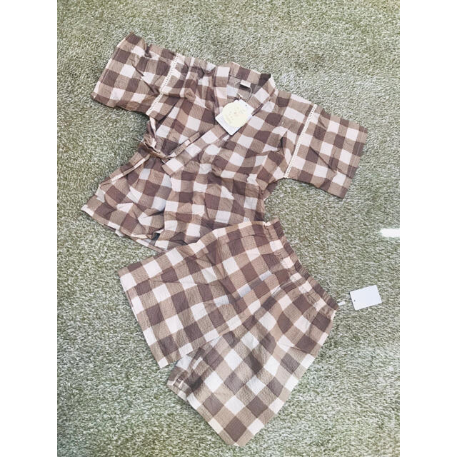 futafuta(フタフタ)のテータテート  110 チェック甚平 新品 キッズ/ベビー/マタニティのキッズ服男の子用(90cm~)(甚平/浴衣)の商品写真