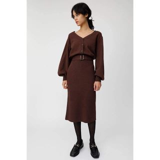 マウジー(moussy)のMOUSSY 2WAY BLOUSING KNIT DRESS(ひざ丈ワンピース)