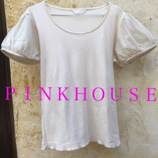 ピンクハウス(PINK HOUSE)のチュールパフスリーブ　Tシャツ(カットソー(半袖/袖なし))