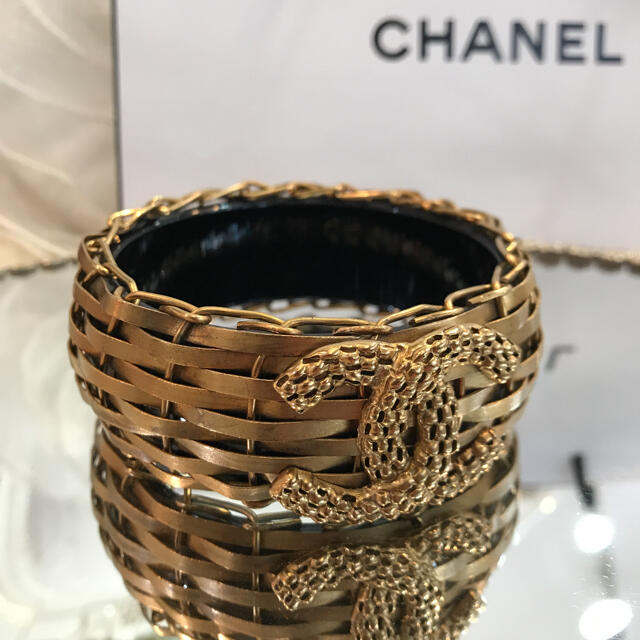 CHANEL シャネル ココマーク バングル 編み込み ゴールド 08C ...