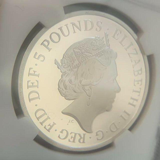 2017年 ウインザー朝 100年 5ポンド 銀貨 UC ER PF69-