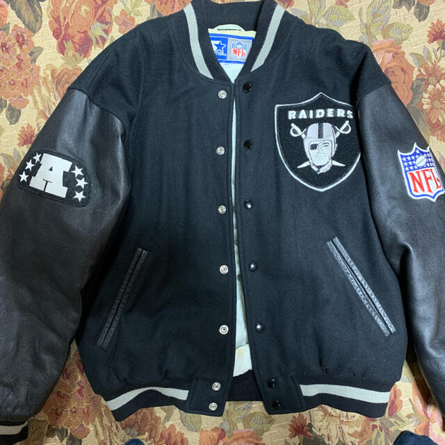 【NFL】RAIDERS レイダースブラックフリースジャケット アメフト