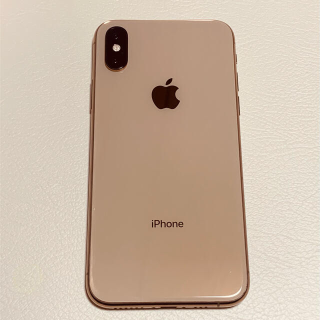 【美品】iPhoneXS 64GB ゴールド SIMロック解除済 ケース2種付