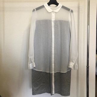 ザラ(ZARA)のシースルーシャツワンピース(ミニワンピース)