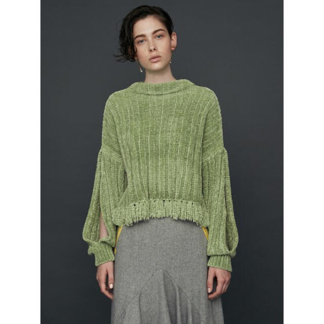 PAMEO POSE(パメオポーズ)のPAMEO POSE / SLIT SLEEVE MALL KNIT TOP レディースのトップス(ニット/セーター)の商品写真