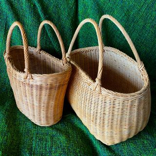 ハンドメイド 籐かごバック 2個セットの通販 by yumi's shop|ラクマ
