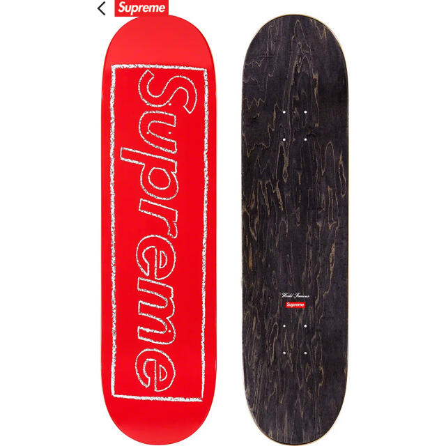 KAWS Chalk Logo Skateboard RED supreme