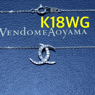 ヴァンドームアオヤマ(Vendome Aoyama)のヴァンドーム青山　k18WG ダイヤモンドネックレス　クレセントムーン(ネックレス)