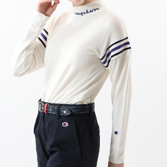 Champion(チャンピオン)の新品 L champion golf ハイネック tシャツ プロ使用モデル 白 スポーツ/アウトドアのゴルフ(ウエア)の商品写真