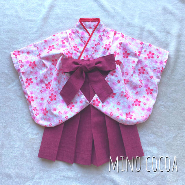 handmade baby HAKAMA 80-90cm キッズ/ベビー/マタニティのベビー服(~85cm)(和服/着物)の商品写真