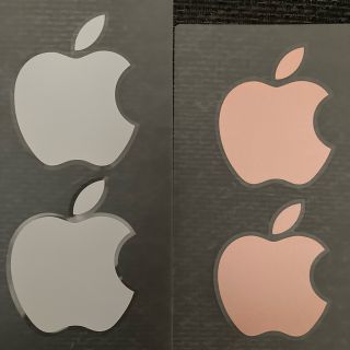 アップル(Apple)のApple ステッカー ホワイト ピンクゴールド Mac iphone シール(ステッカー)