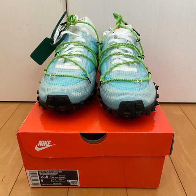 NIKE waffle racer 水色×黄緑　海外購入品 27cm 《新品》