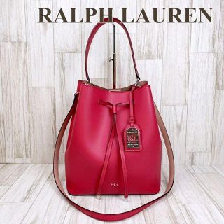 ラルフローレン ショルダーバッグ バケツ 巾着 レザー ピンク