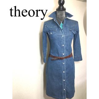 セオリー(theory)の美品❣️セオリー　ストレッチデニム　ワンピース(ひざ丈ワンピース)