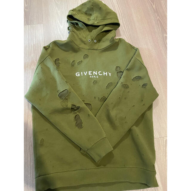 GIVENCHY PARIS デストロイド フーディ メンズ トップス