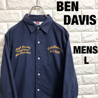 ベンデイビス(BEN DAVIS)のベンデイビス　肉厚長袖シャツ　刺繍ロゴ　メンズLサイズ(シャツ)