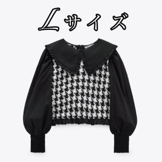 ザラ(ZARA)の【ZARA】ピーターパン襟 千鳥格子柄 ブラウス(シャツ/ブラウス(長袖/七分))