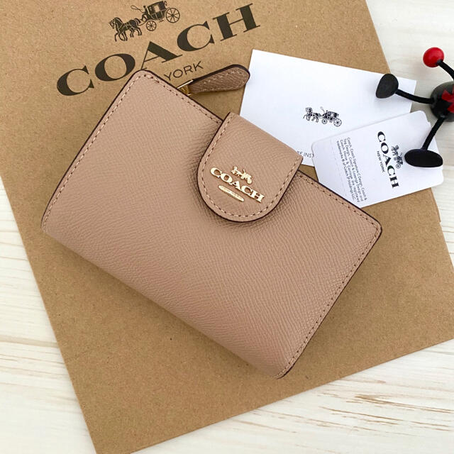 超最新作‼︎新品 COACH コーチ 折り財布 ベージュ ワインレッド