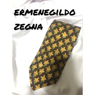 エルメネジルドゼニア(Ermenegildo Zegna)の美品　エルメネジルドゼニア　ネクタイ　総柄　花柄　 ビジネス(ネクタイ)