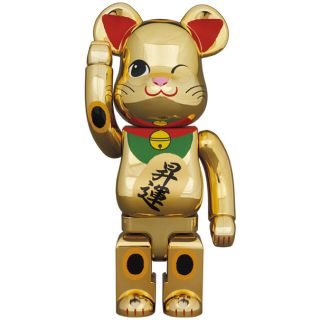 メディコムトイ(MEDICOM TOY)のBE@RBRICK 招き猫 金メッキ 昇運 弐 400％&100%(その他)