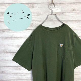 カーハート(carhartt)の【アースカラー】カーハート　グリーン　ビックサイズ　ワンポイント　Tシャツ(Tシャツ/カットソー(半袖/袖なし))