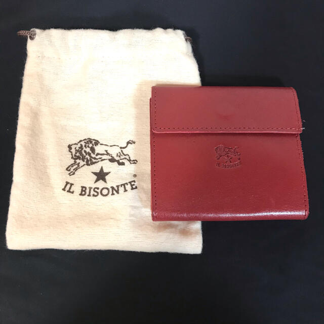 JIMMY CHOO(ジミーチュウ)の【IL BISONTE イル ビゾンテ】中古　二つ折り財布　赤　レッド レディースのファッション小物(財布)の商品写真