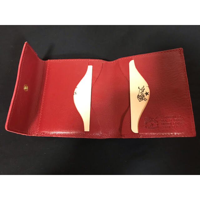 JIMMY CHOO(ジミーチュウ)の【IL BISONTE イル ビゾンテ】中古　二つ折り財布　赤　レッド レディースのファッション小物(財布)の商品写真