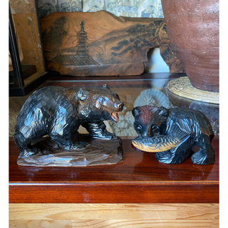 熊　木彫り　3つセット(置物)