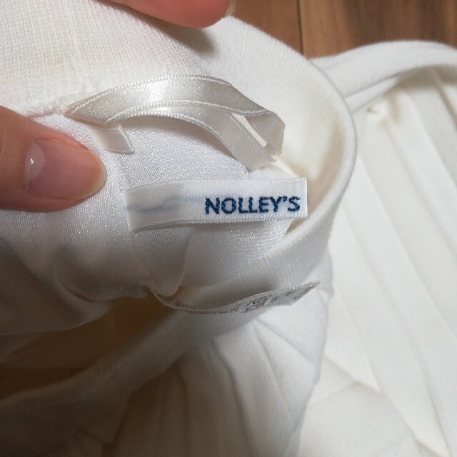 NOLLEY'S(ノーリーズ)のニットリブスカート／ホワイト レディースのスカート(ひざ丈スカート)の商品写真