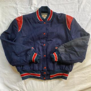 80s スタジャン US古着 ビンテージ ネイビー × レッド(スタジャン)