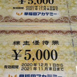 早稲田アカデミー 株主優待券 1万円分(その他)