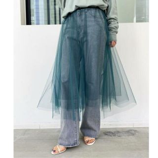 アパルトモンドゥーズィエムクラス(L'Appartement DEUXIEME CLASSE)のL'Appartement Tulle Skirt チュールスカート グリーン(ロングスカート)