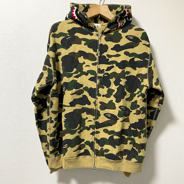 A BATHING APE - A Bathing Ape シャークパーカー イエローカモ 初期