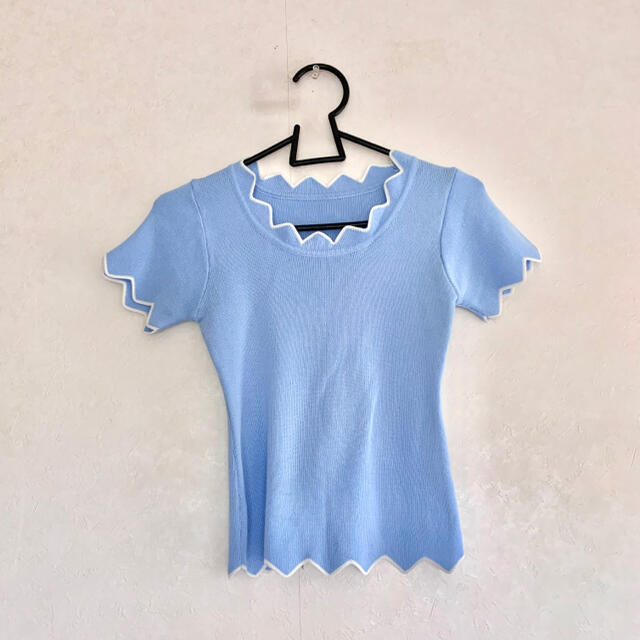 最新最全の Katie - 【sold 】レトロ パウダーブルー 70s トップス T