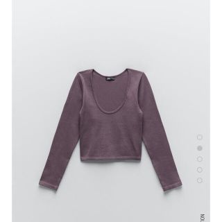 ザラ(ZARA)のZARA トップス　パープル(シャツ/ブラウス(長袖/七分))