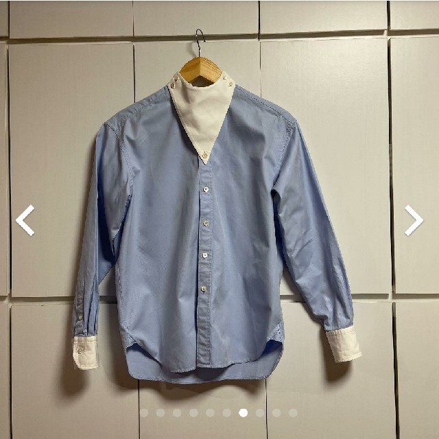してシンプ⓮ HYKE ブルーの通販 by ミルク's shop｜ハイクならラクマ - HYKE つけ襟付きシャツ ⊰レディース