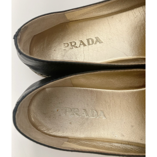 PRADA(プラダ)の 【中古品】⭐️美品⭐️PRADA プラダ　エスパドリーユ シューズ 箱付き レディースの靴/シューズ(ローファー/革靴)の商品写真