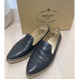 プラダ(PRADA)の 【中古品】⭐️美品⭐️PRADA プラダ　エスパドリーユ シューズ 箱付き(ローファー/革靴)