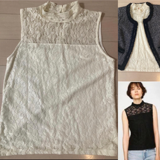 moussy(マウジー)の【中古品】🌸moussy 🌸マウジー　レース　ホワイト　カットソー レディースのトップス(カットソー(半袖/袖なし))の商品写真