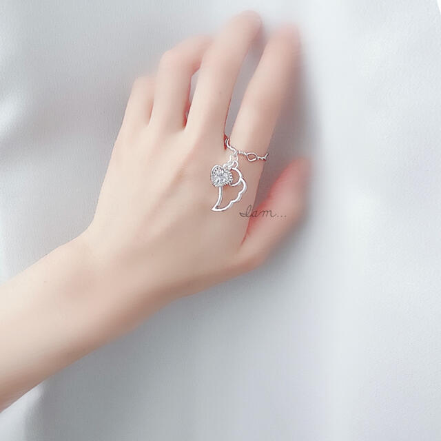 2/23新作＊ Angel heart design ring ハンドメイドのアクセサリー(リング)の商品写真