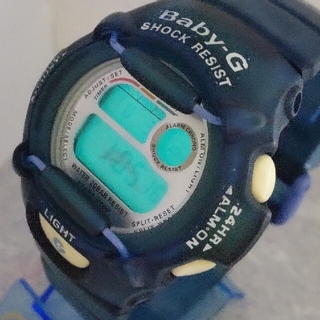 カシオ(CASIO)の mie様専用 Baby-G 370 イルクジ カスタム染色ブルー💙(腕時計(デジタル))