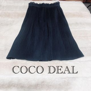 ココディール(COCO DEAL)のCOCO DEAL ココディール　シフォン　プリーツスカート　ネイビー(ひざ丈スカート)