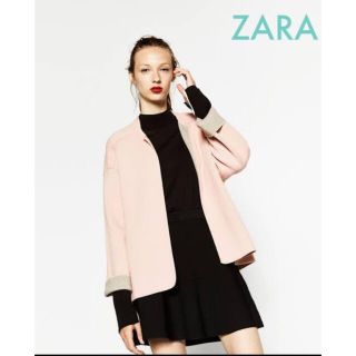 ザラ(ZARA)のsale!新品タグ付☆ZARAザラ☆圧縮フェルトニットカーディガンジャケット桃(カーディガン)